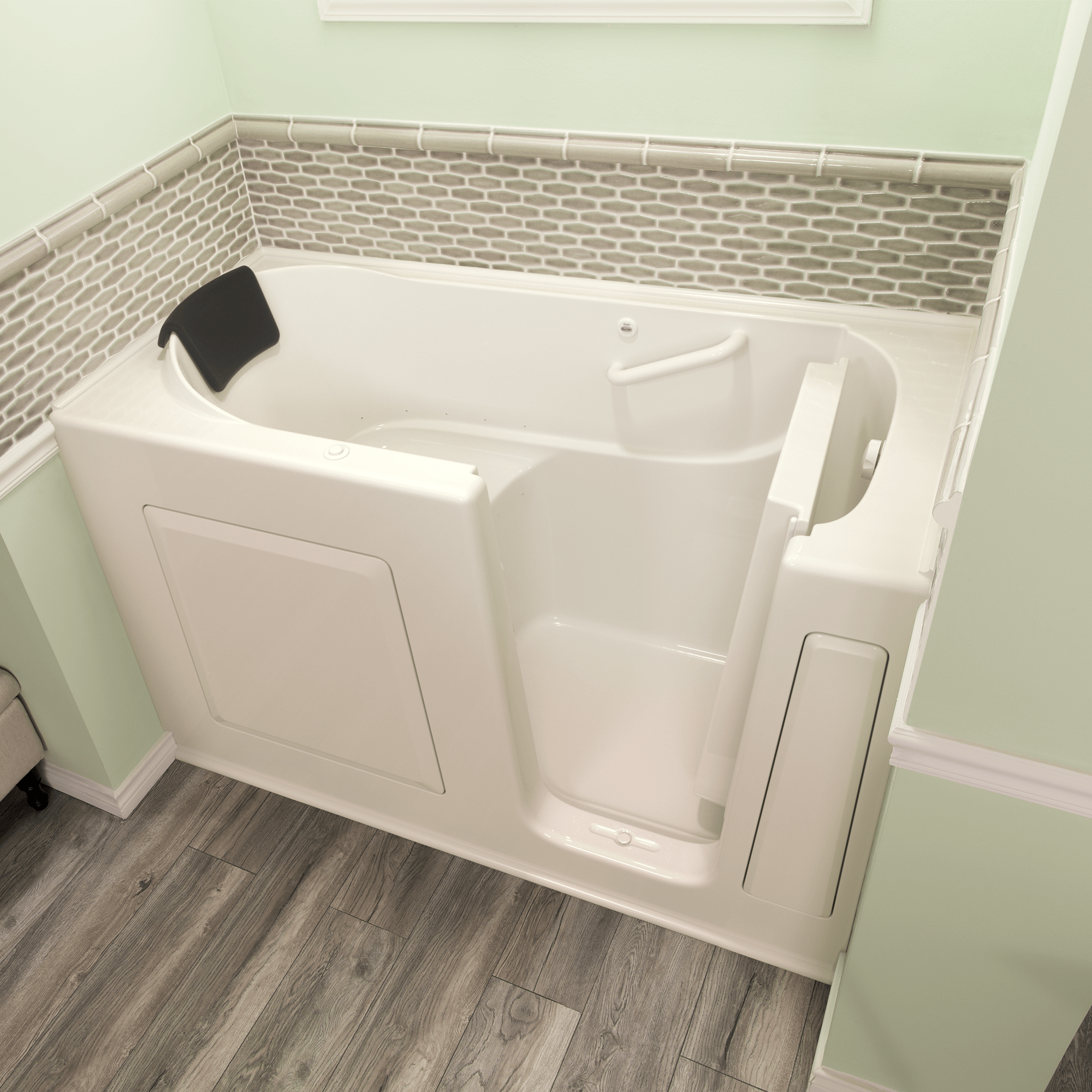 Gelcoat Premium Series 30 x 60  Inch Walk in Tub With Air Spa System   Right Hand Drain WIB LINEN